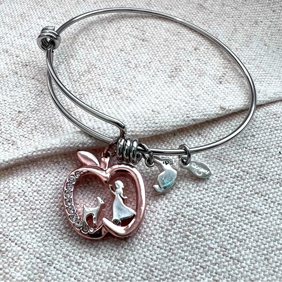 Disney Poison Apple Snow White silvertone rose gold tone bracelet bangle - Picture 5 of 6
